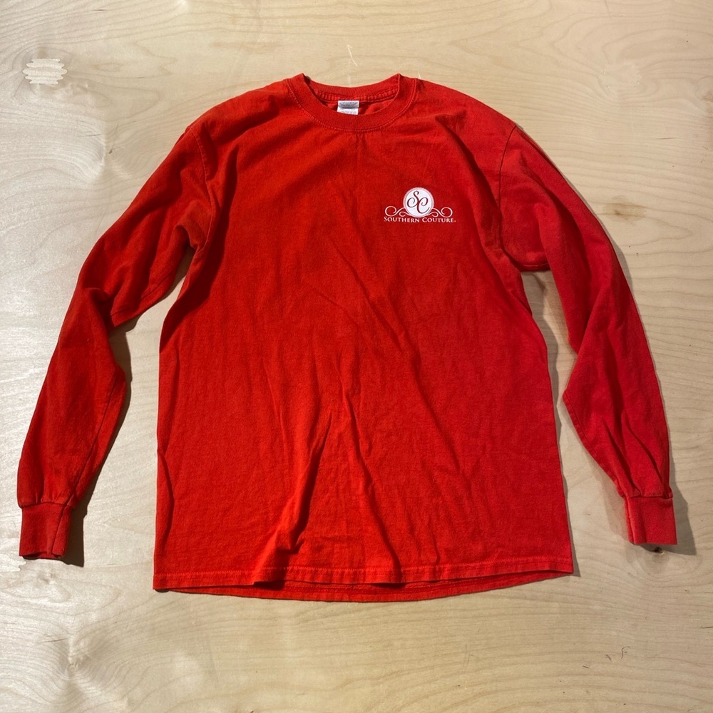 Southern Couture Red Christmas Long Sleeve T-Shirt Medium (OM)